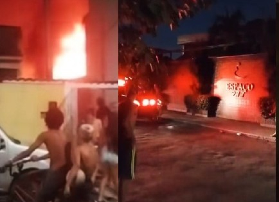 Incêndio atinge tradicional casa de festas em Nova Iguaçu
